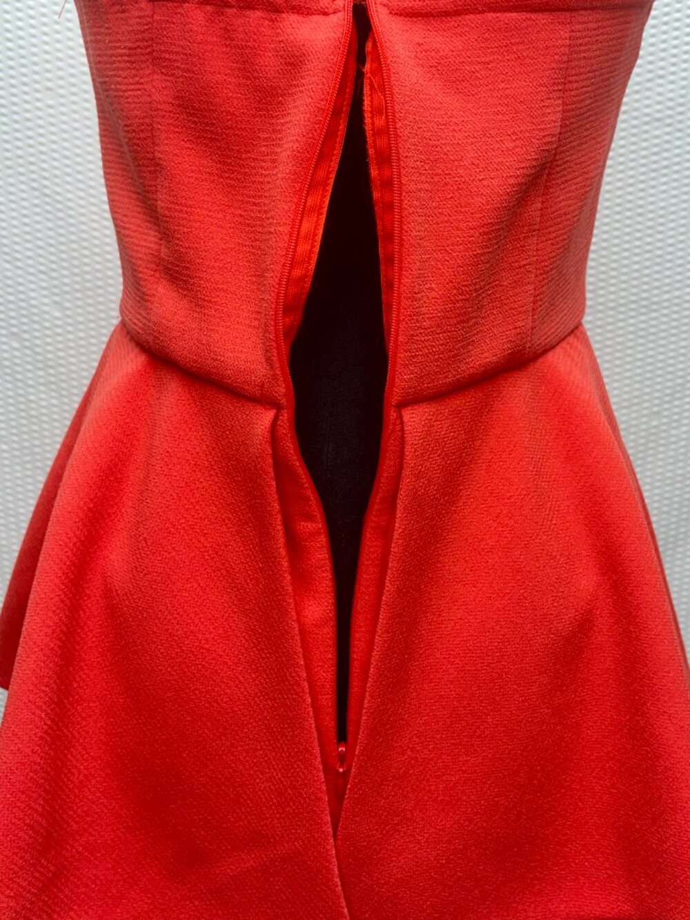 DO+BE Strapless Peplum Romper Womenβs S Orange Tiered Structured Jumpsuit - Picture 5 of 8